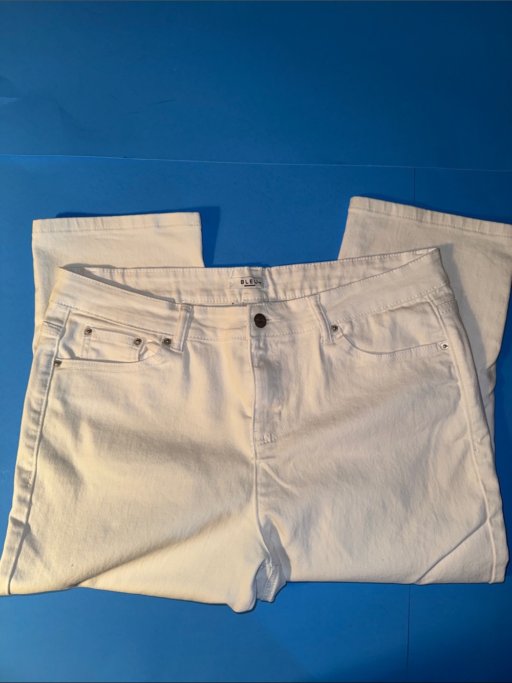 BLEU White Women's Straight-Leg Capri Jeans Sz 14